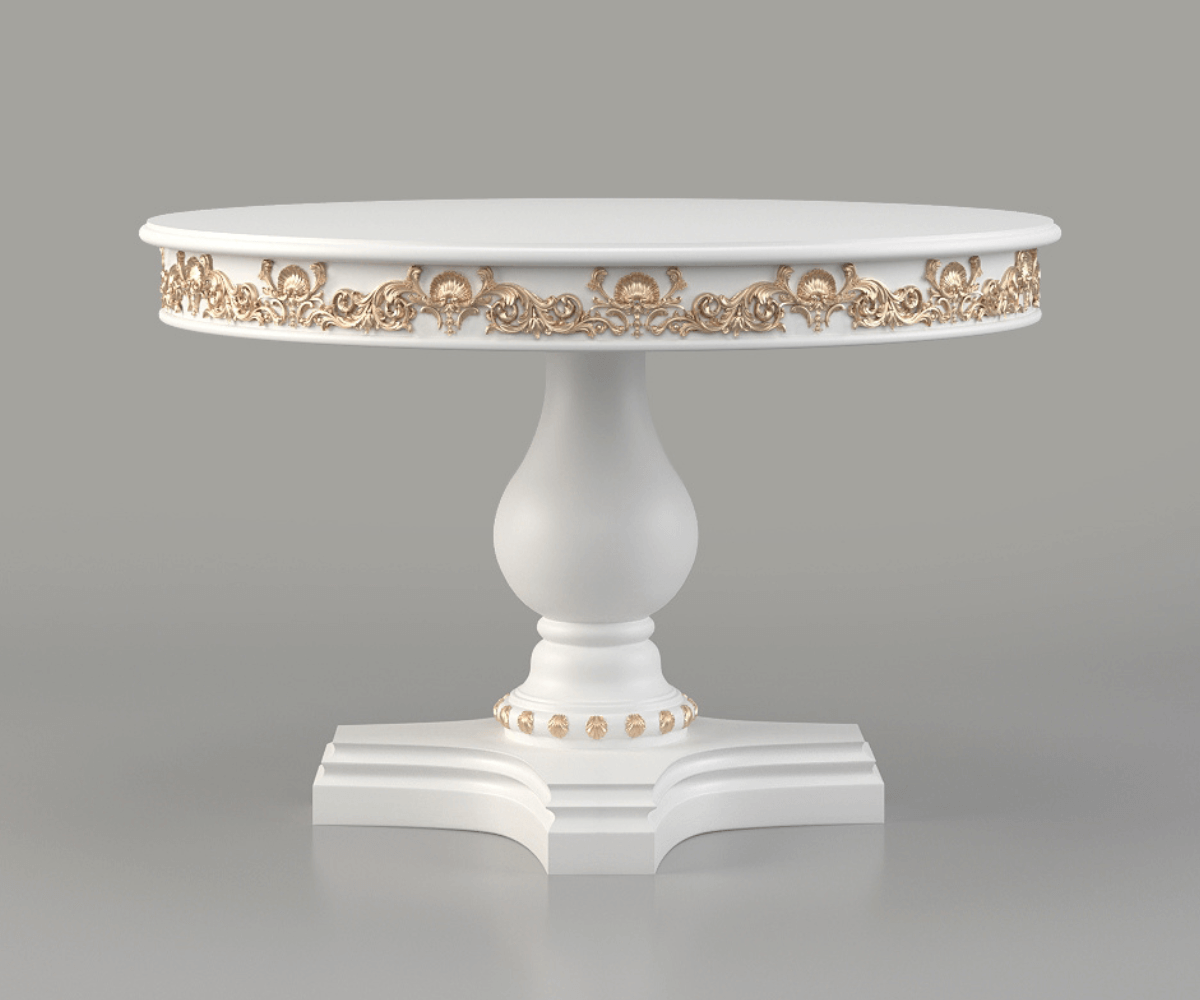 Zyvra Luxury Solid Wood Round Dining Table