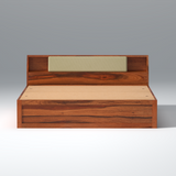 Serene Sheesham Wood bed with Box Storage in Maharani Colour