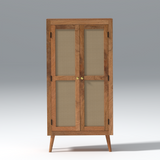 Blissi Two Door Mango Wood Wardrobe in Natural Colour