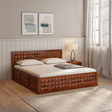 Pluto Sheesham Solid Wood King Size Bed with Storage