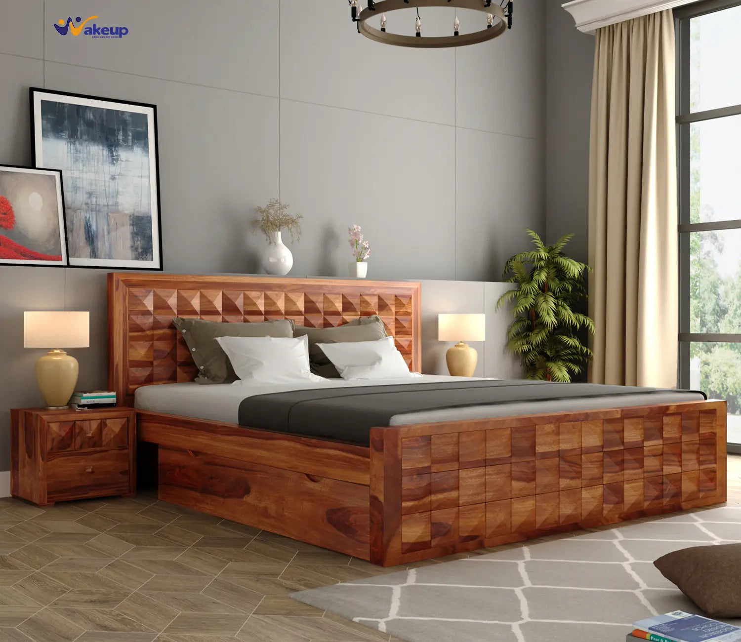 sheesham wood bed