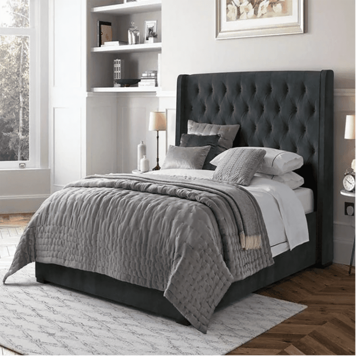 Sprucely King size Upholstered Bed in Beige Colour With Box Storage