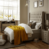 Sprucely King size Upholstered Bed in Beige Colour With Box Storage