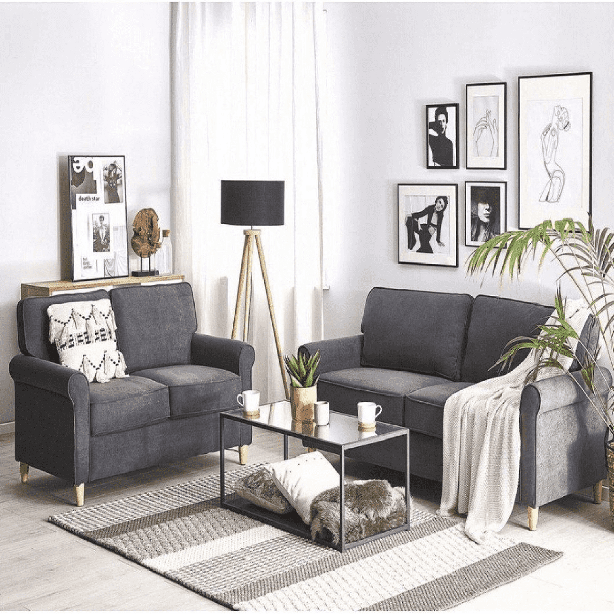 Nouveau 3 Seater Sofa in grey colour