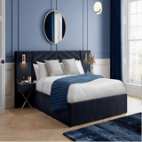 Moderna Upholstered Bed in dark blue Colour With Box Storage