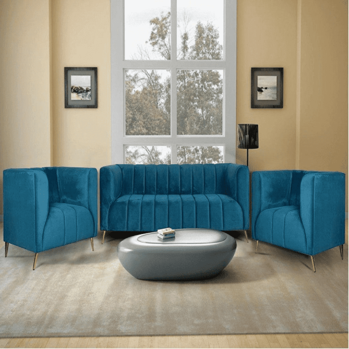 Tudor 3 Seater Sofa in teal colour