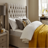 Sprucely King size Upholstered Bed in Beige Colour With Box Storage