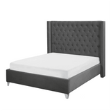 Trundle King size Upholstered Bed in Grey Colour Without Box Storage