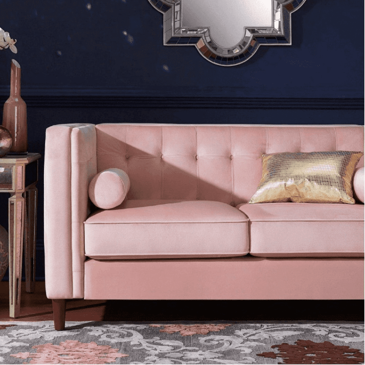 Knole 3 Seater Sofa in pink colour