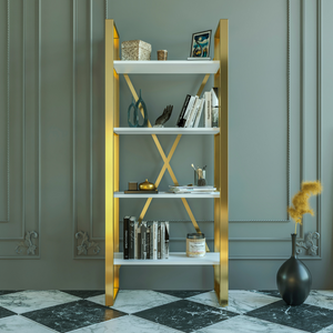 Elysium Wooden And Metal Bookshelf
