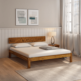 Acota Sheesham Wood Bed Light Honey Without Box Storage