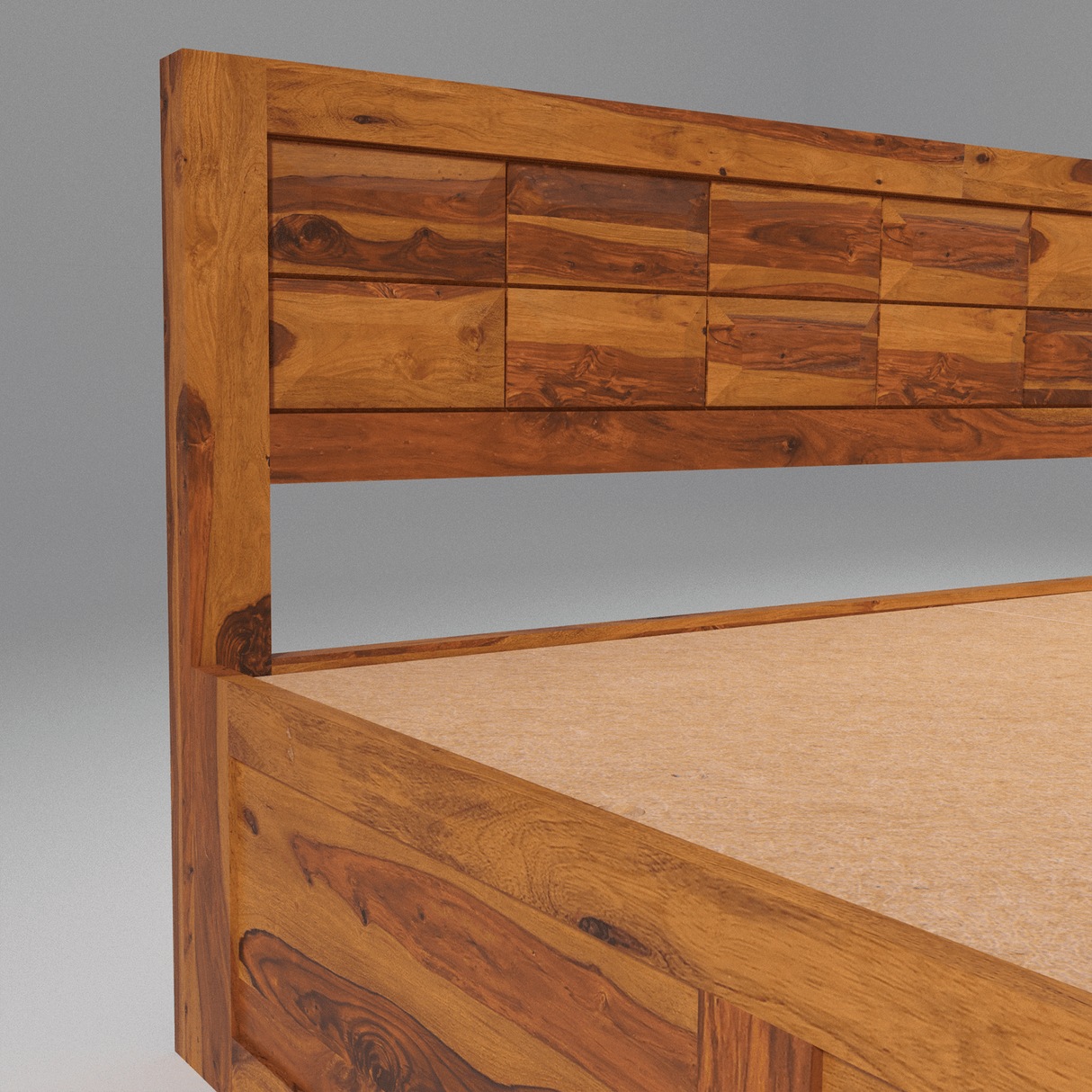Arcadia Sheesham Wood Bed With Storage