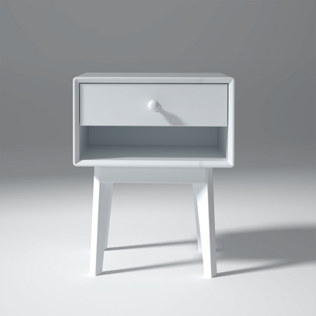 Maria MDF And Mango Wood Bedside In White
