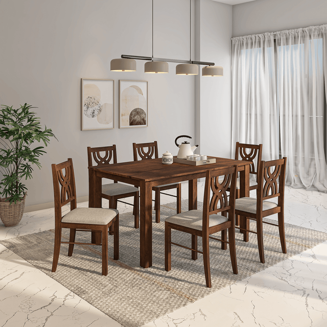 Oliver Mango Wood Dining set In Walnut