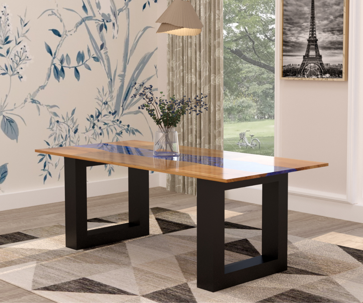 Marlowe Solid Wood Epoxy Dining Table Wakeup Furniture – Wakeup