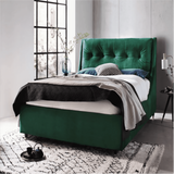 Luxuria Upholstered Bed in green Colour With Box Storage