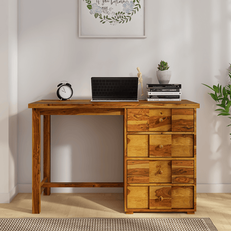 Muse Premium Sheesham Wooden Study Table With 4 Drawers