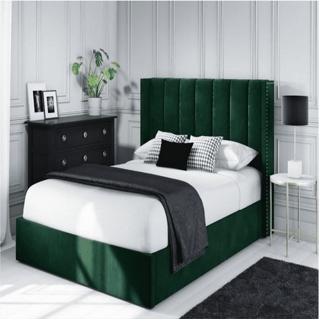 Contemporary Upholstered Bed in grey Colour With Box Storage