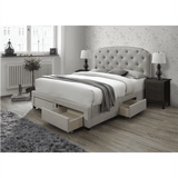 Resthaven Upholstered Bed in grey Colour With Box Storage