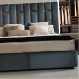 Elitaria King size Upholstered Bed in Greyish Blue Colour With Box Storage