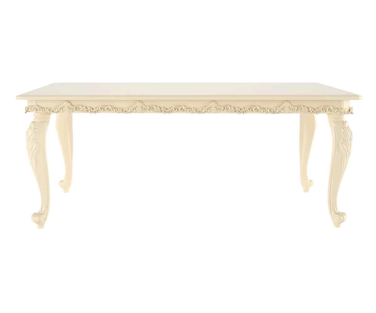 Oxfordian Odyssey Solid Wood Luxury Dining Table, Side View.