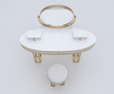 Royal Reflections Solid Wood White Dressing Table | Dressing Table with Mirror and Drawers