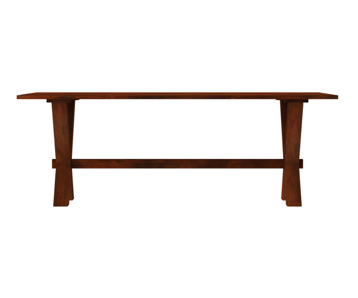 Charming X Leg Solid Wood Dining Table