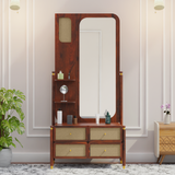 Lofti Sheesham Wood Dressing Table in Honey Brown Color