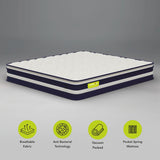 Wakeup India | Smart Tech Pillow Top Mattress | Pocket Spring with Softy Foam | 10 Years Warranty | Medium Firm