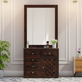 Eleca Sheesham Wood Dressing Table in Walnut color