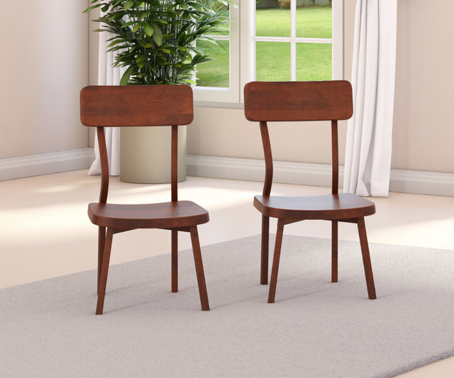 Charming Solid Wood Dining Chairs Set of 2