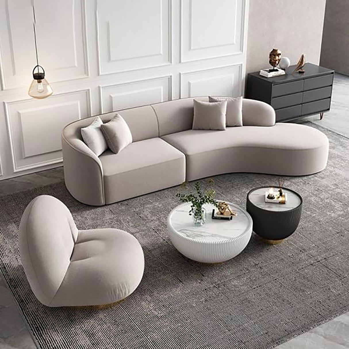 Futuristic 3 Seater Sofa in grey colour