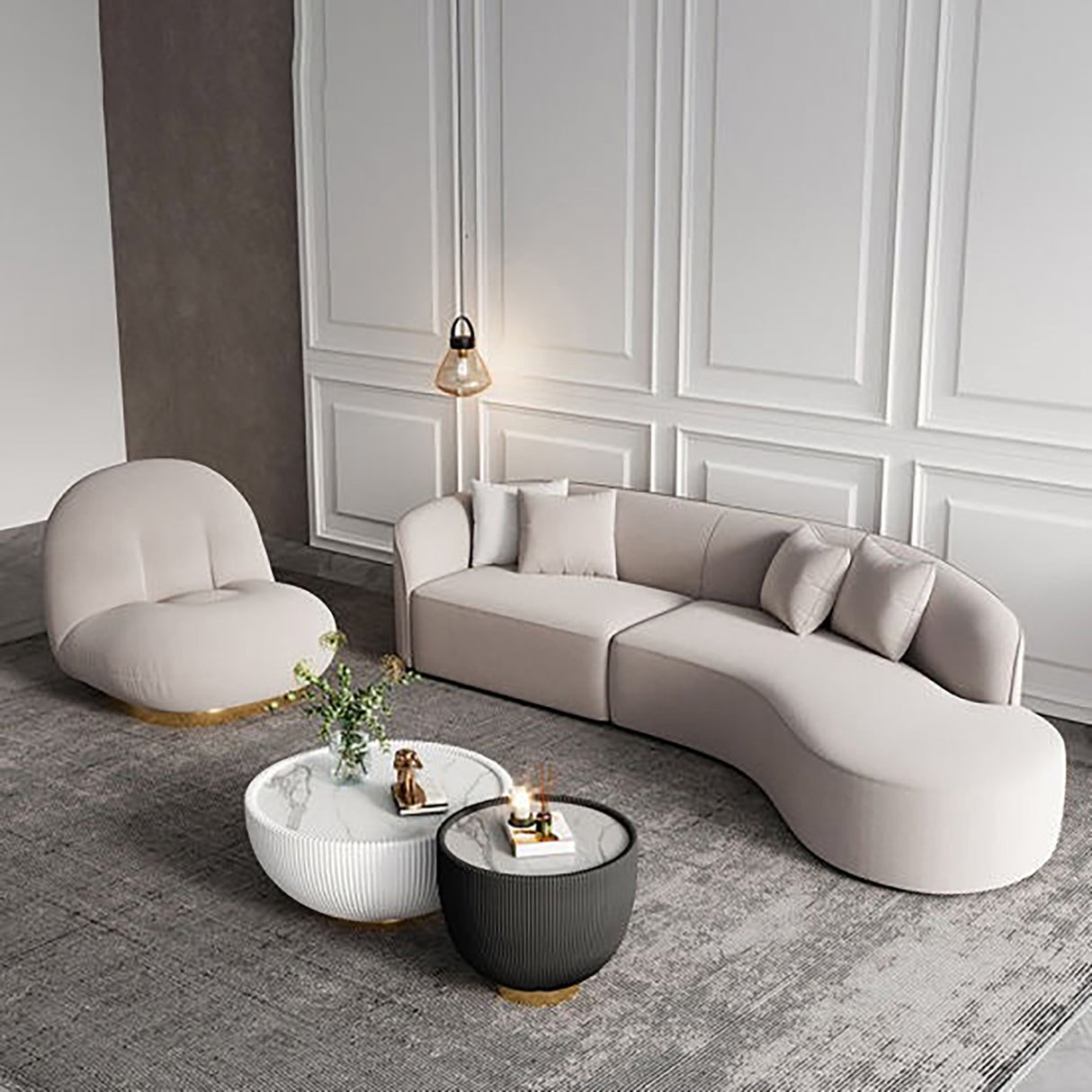 Futuristic 3 Seater Sofa in grey colour