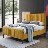 Sleigh King size Upholstered Bed in yellow Colour Without Box Storage