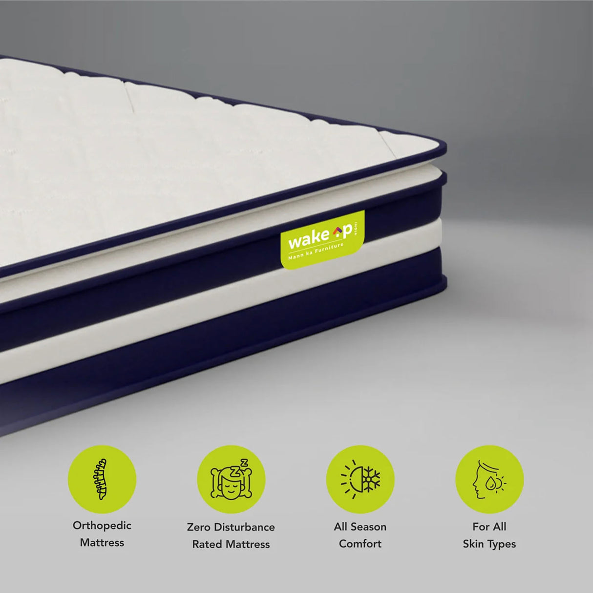 Wakeup India | Smart Tech Pillow Top Mattress | Pocket Spring with Softy Foam | 10 Years Warranty | Medium Firm
