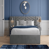 Moderna Upholstered Bed in dark blue Colour With Box Storage