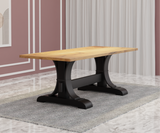 Merrick Solid Wood Dining Table with Black Legs