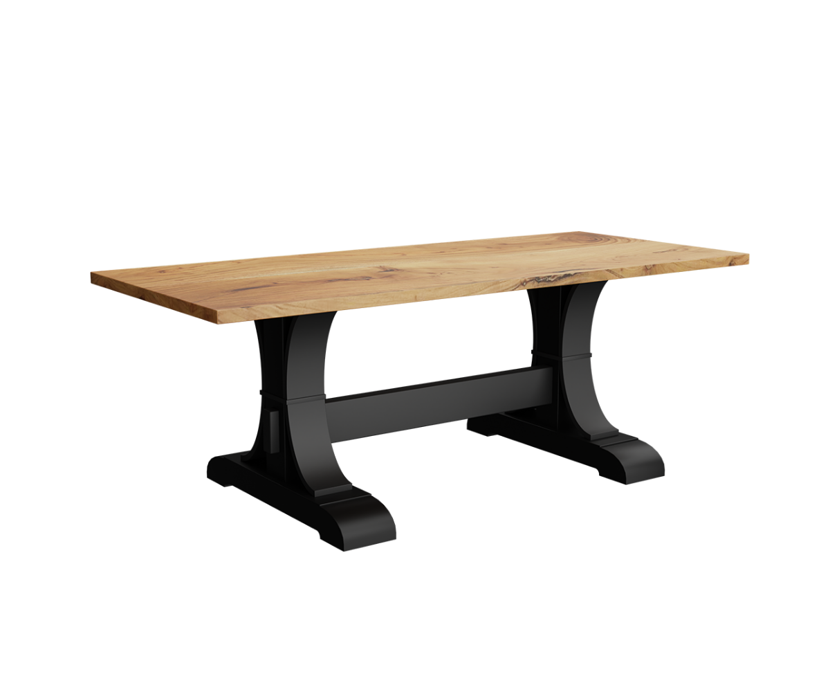 Merrick Solid Wood Dining Table with Black Legs