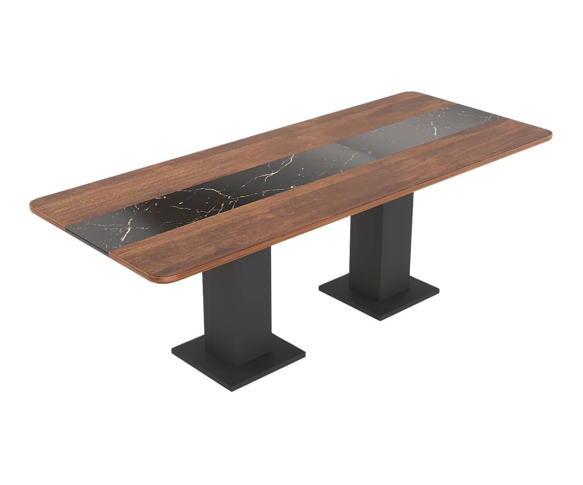 Velorise Dining Table, Dark Brown Shade.