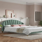 Trevalan King size Upholstered Bed in Light Pink Colour Without Box Storage