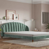 Trevalan King size Upholstered Bed in Light Pink Colour Without Box Storage