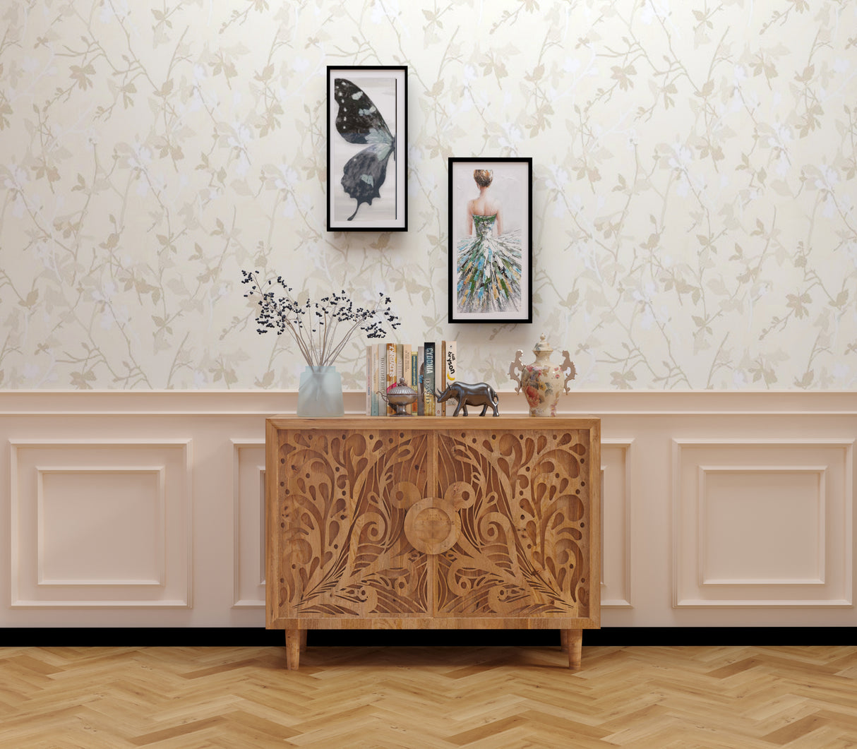 Sumptuous Carved Solid Wood Sideboard