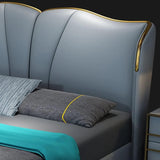 Equinox King size Upholstered Bed in aqua Colour With Box Storage