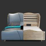 Equinox King size Upholstered Bed in aqua Colour With Box Storage