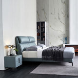 Ashburn Upholstered Bed in blue Colour Without Box Storage