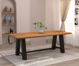 Majestic Solid Wood Dining Table with Metal Legs