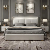 Alderglen King size Upholstered Bed in Grey Colour With Box Storage