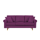 Cabriole 3 Seater Sofa in purple colour