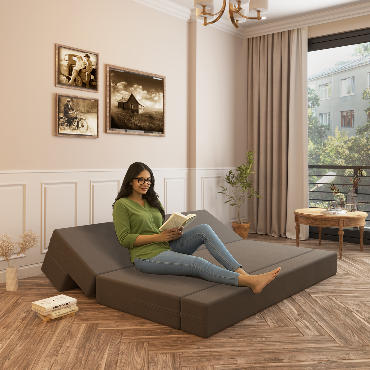 ComfortCraft Sofa Cum Bed for Living Room | 3 Seater Foldable Sofa Bed