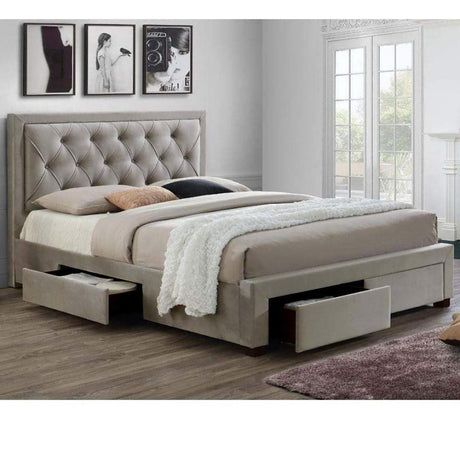 Renaissance Upholstered Bed in Beige Colour With Box Storage